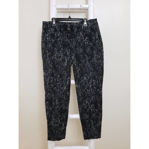 Apt 9 Speckle Pattern Cropped Ankle  Black Pants Sz 6 - Picture 1 of 7